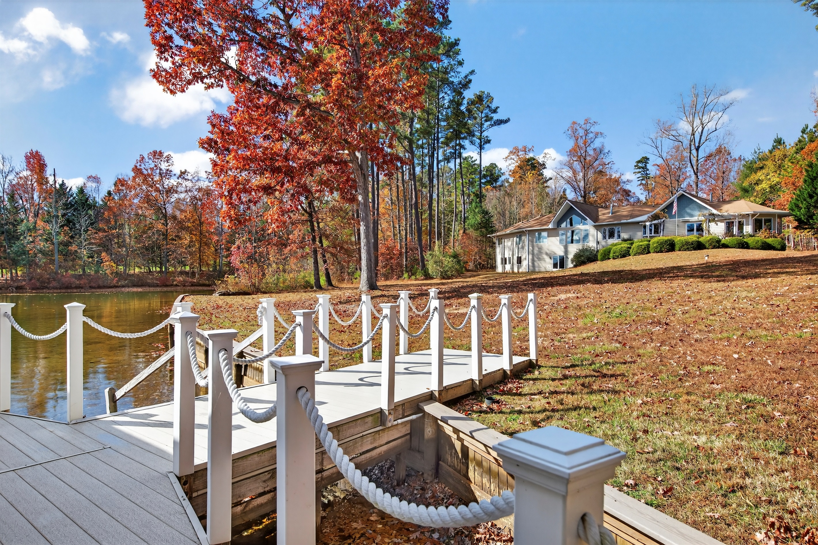 This perspective shows just how beautifully the home is positioned for lakefront living.