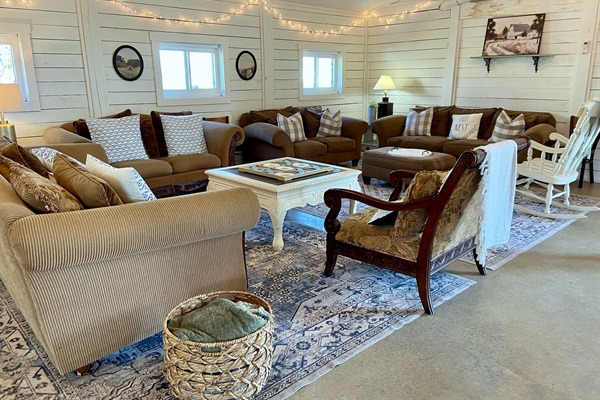 Super comfy seating for a big crowd.