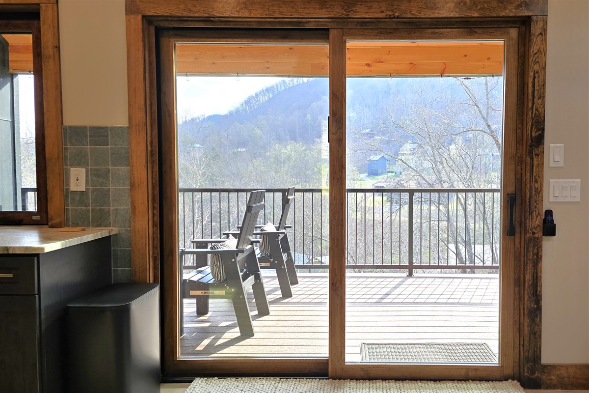 Sliding door from living room to deck