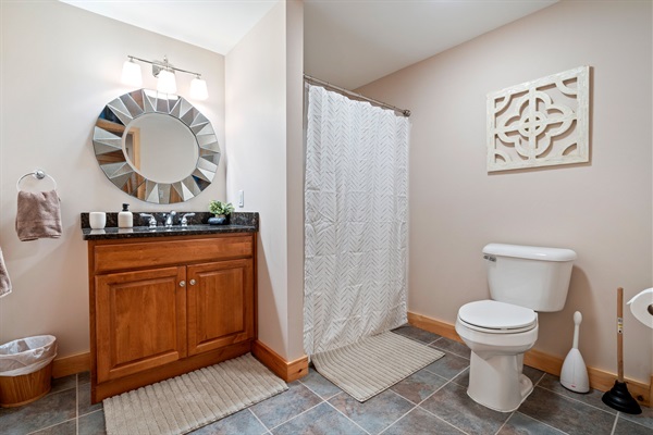 This third bathroom makes it easy for everyone to get ready and enjoy their time together.