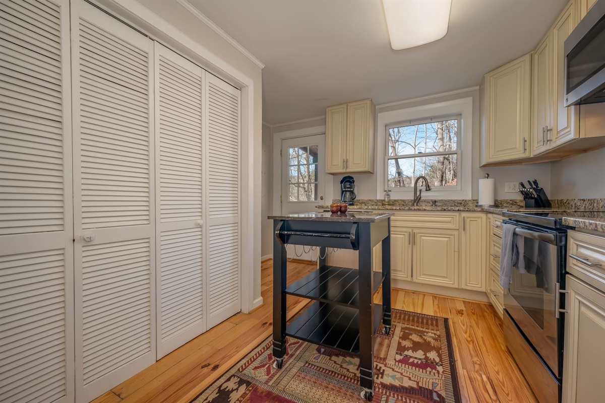Kitchen area of the cabin with updated modern appliances