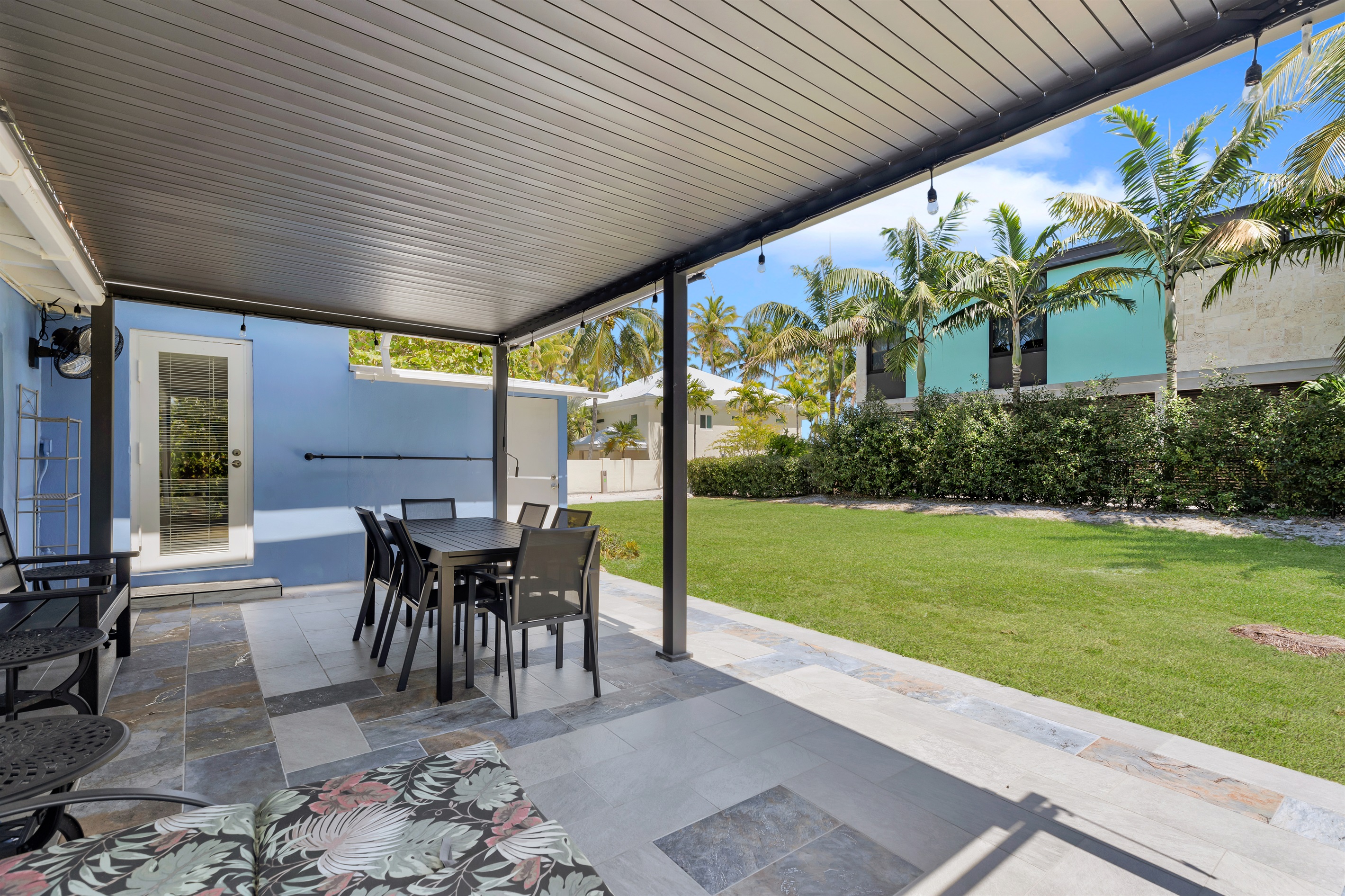 Outdoor dining and lounge area