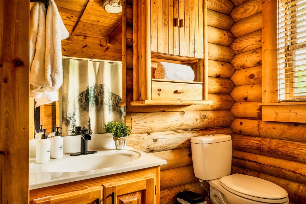 Ensuite bathroom to main floor bedroom.