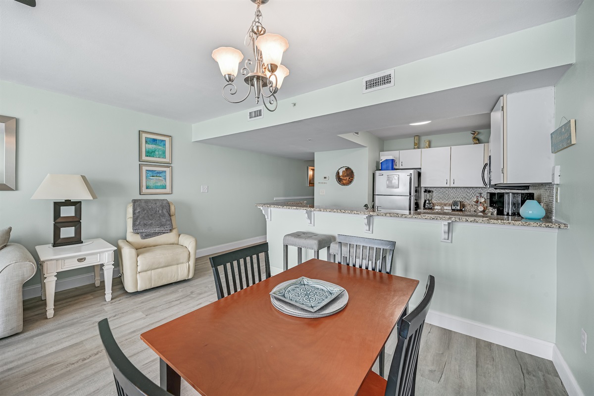 Dining area and kitchen