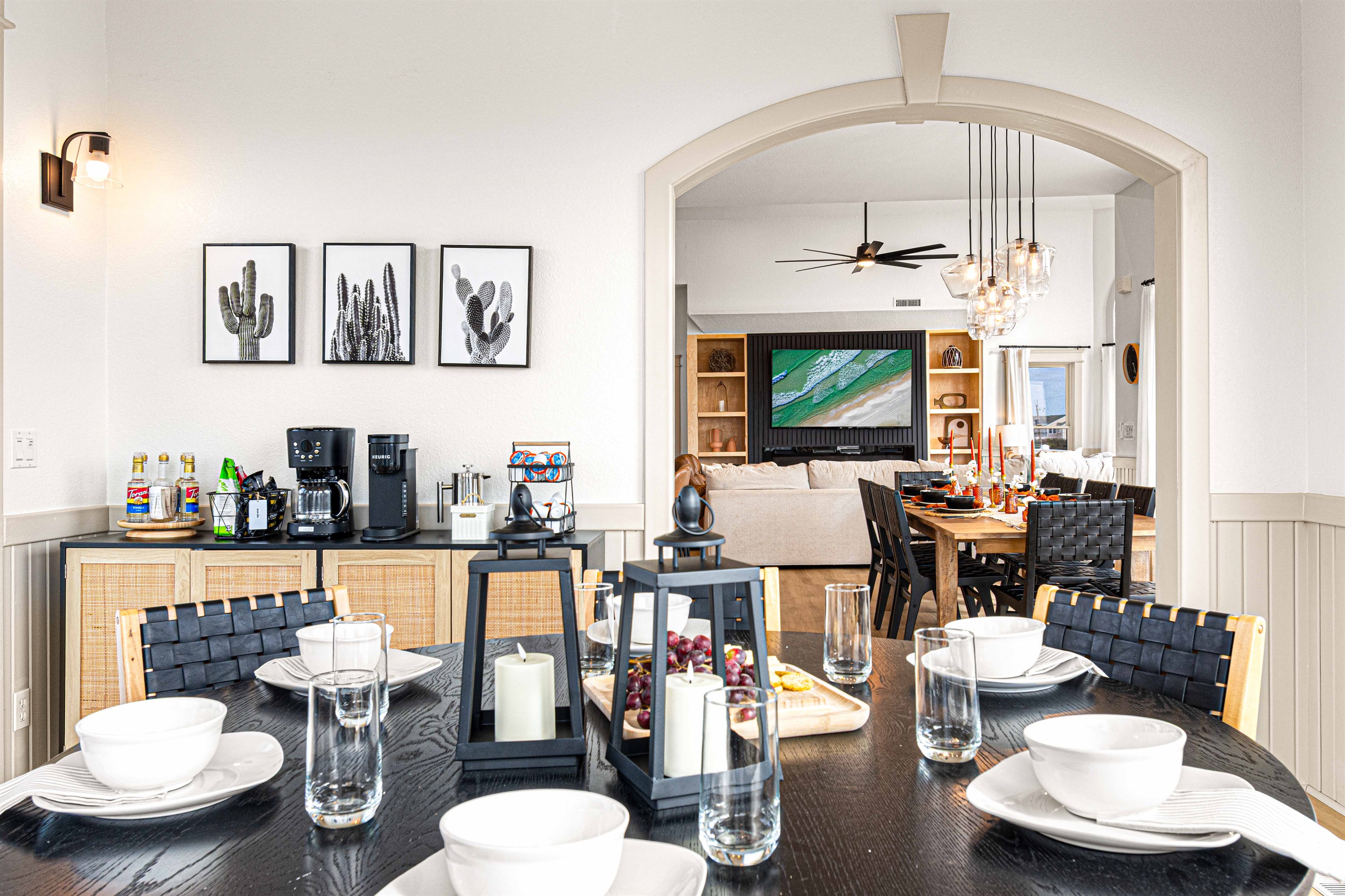 Coffee bar in the sunroom