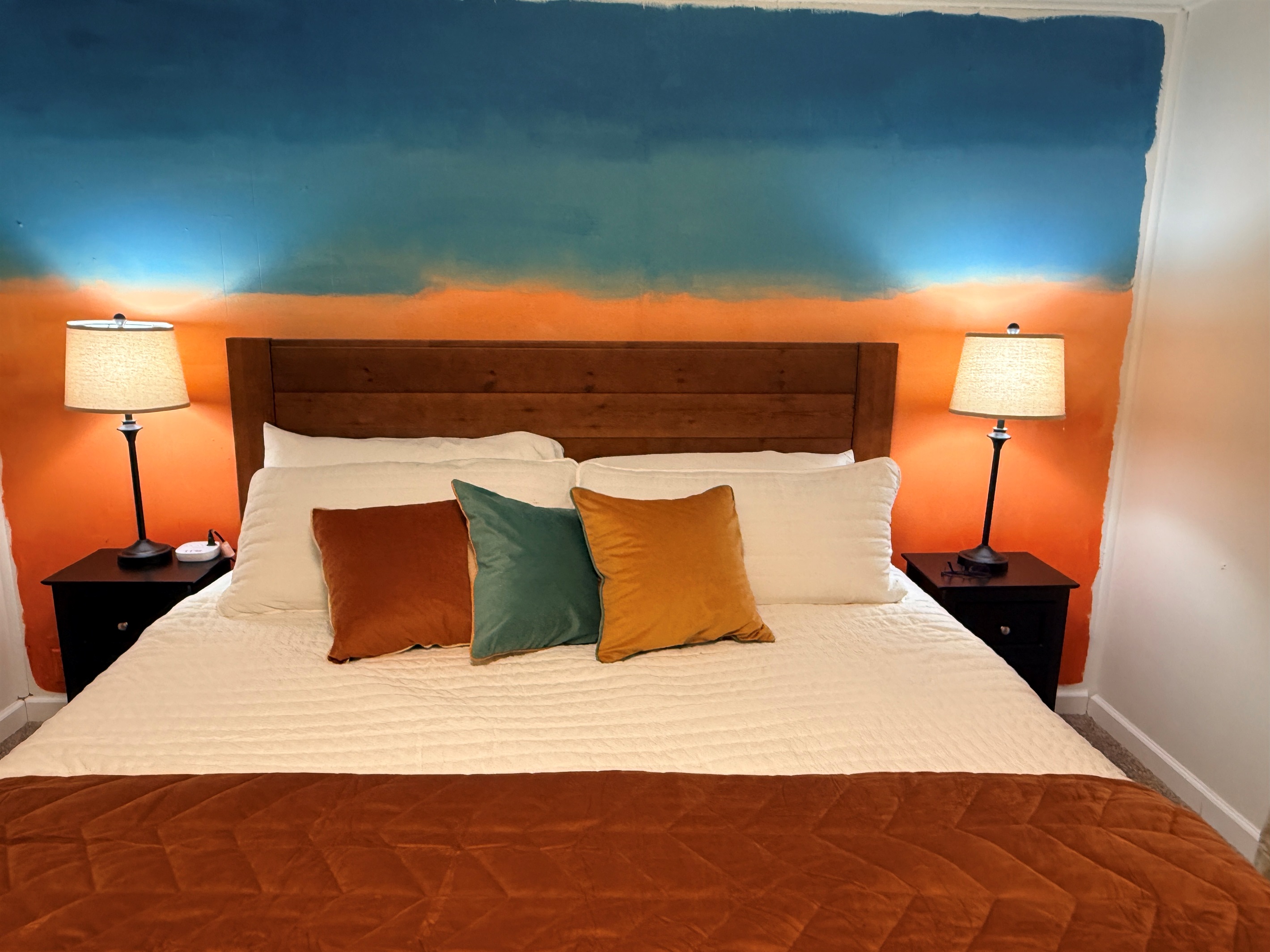 Drift off in your master retreat featuring a king-size bed and deluxe memory foam cooling mattress with luxury linens —perfect for restful nights after days spent exploring the mountains.