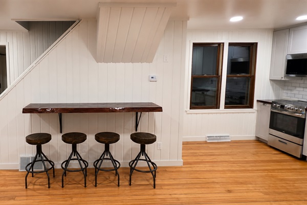 The new lean-to bar or serving station