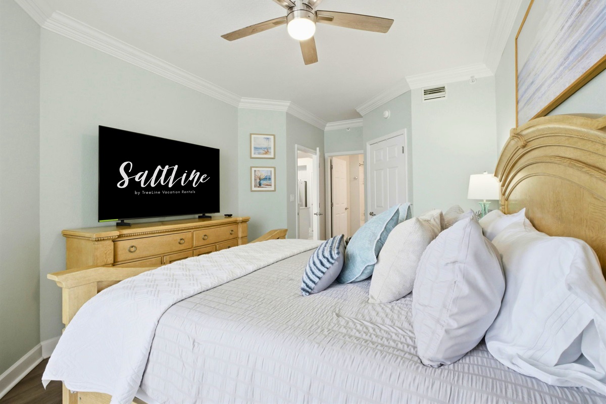 Wake up each morning to sunshine and Gulf views from the comfort of this spacious primary bedroom.