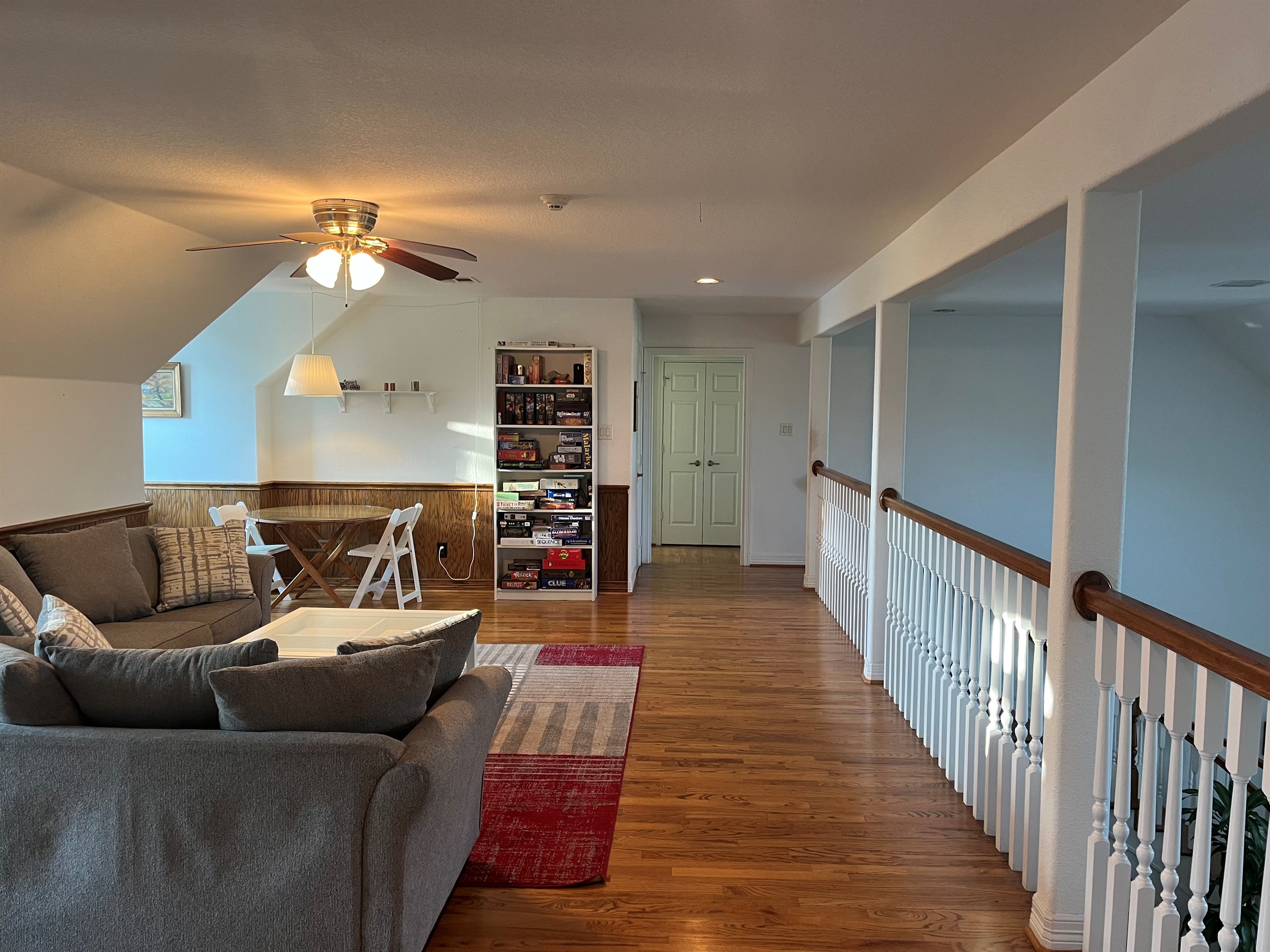 Large loft overlooks the living room.
