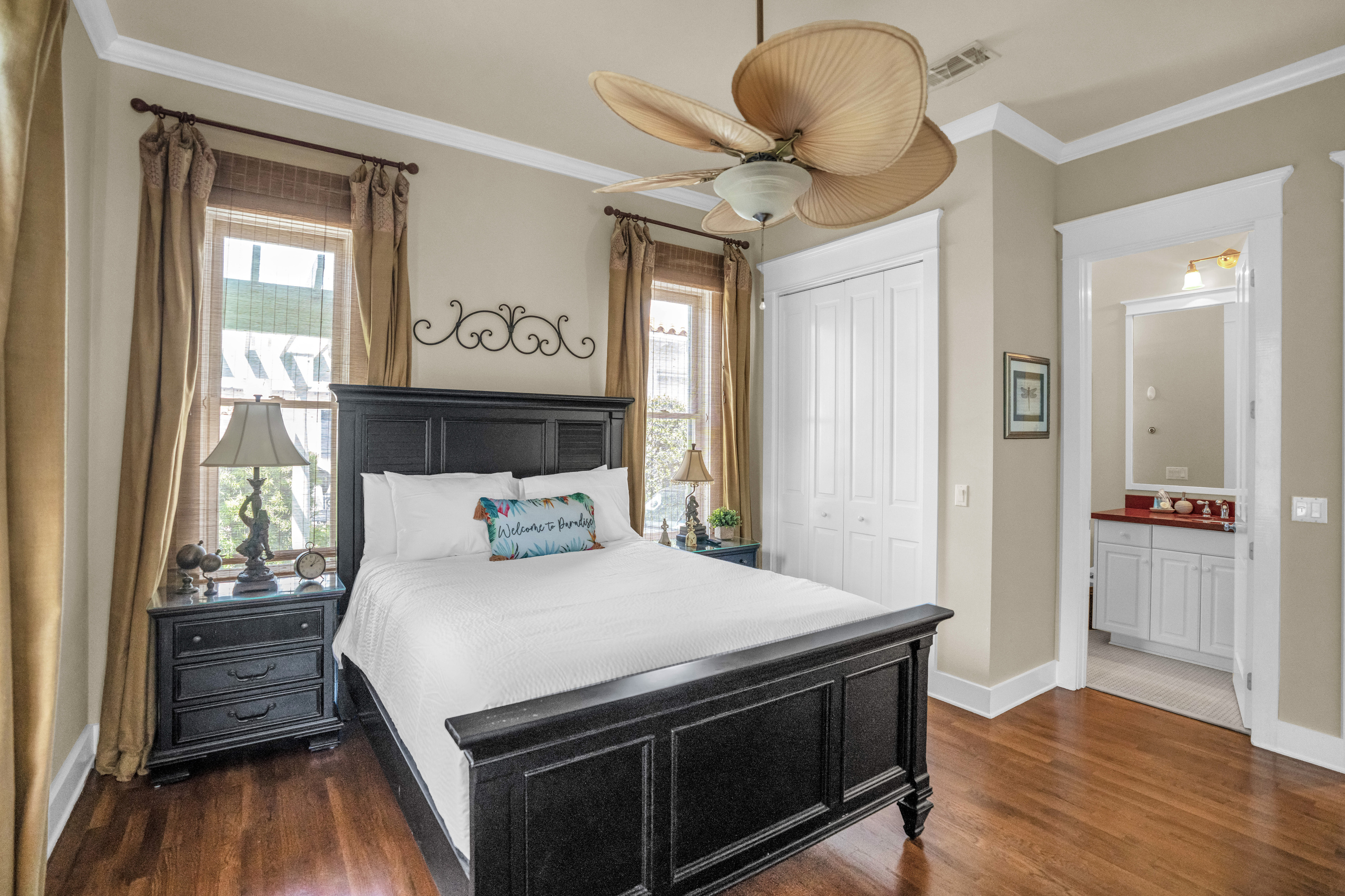 First floor queen bedroom with ensuite bath.