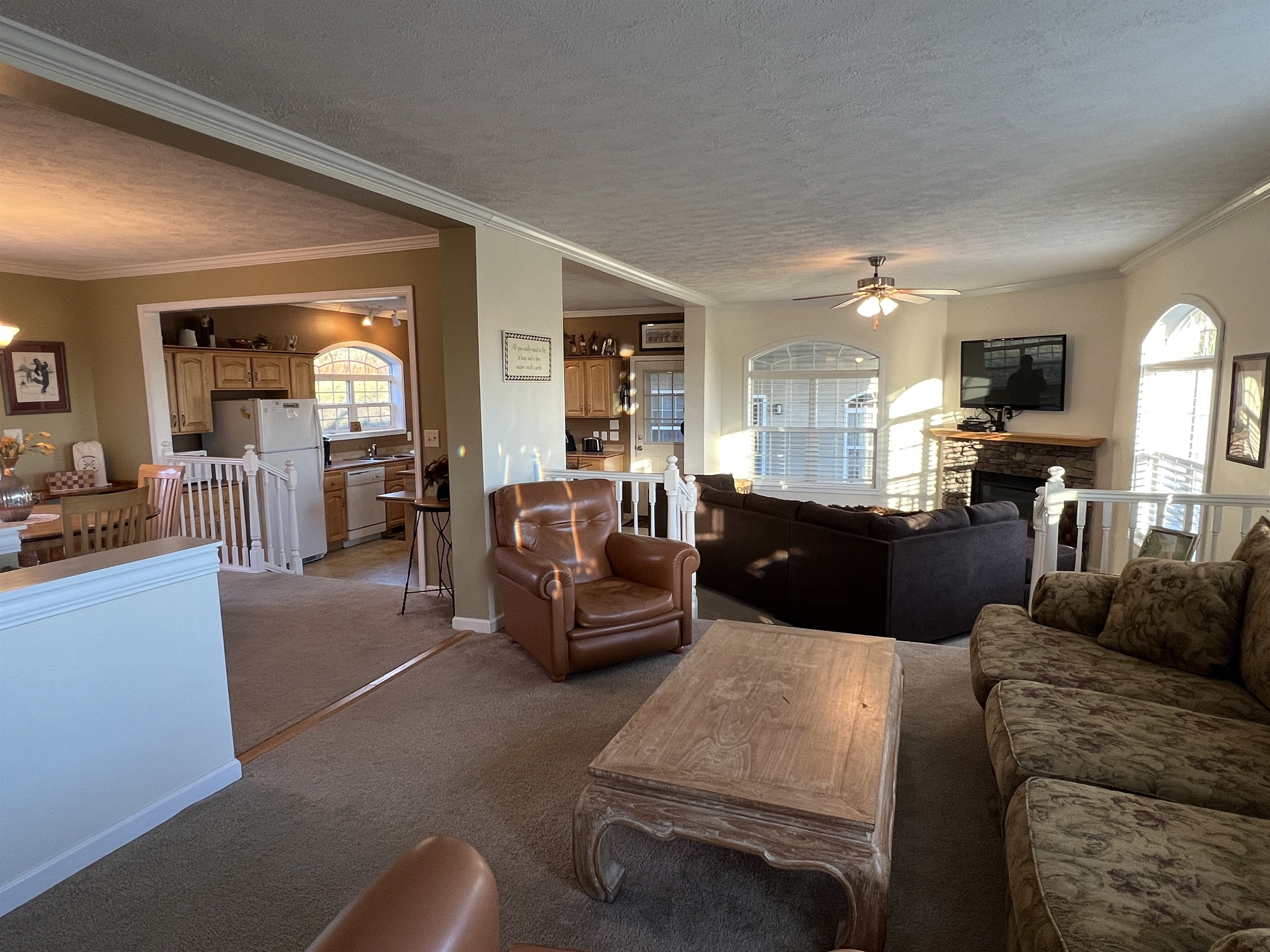 Open concept living, dining, kitchen