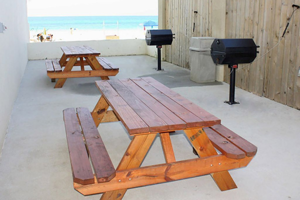 Picnic area and grills.