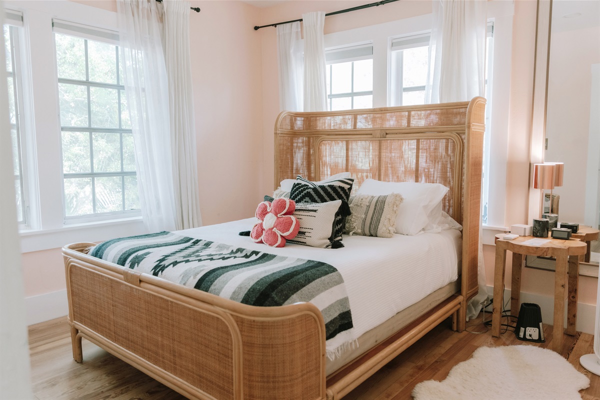 The second bedroom is bright, cheery and gets lots of natural light.