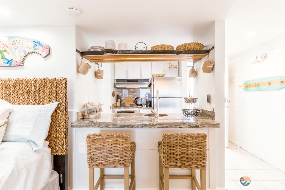 Fully Equipped Kitchen with Bar Seating