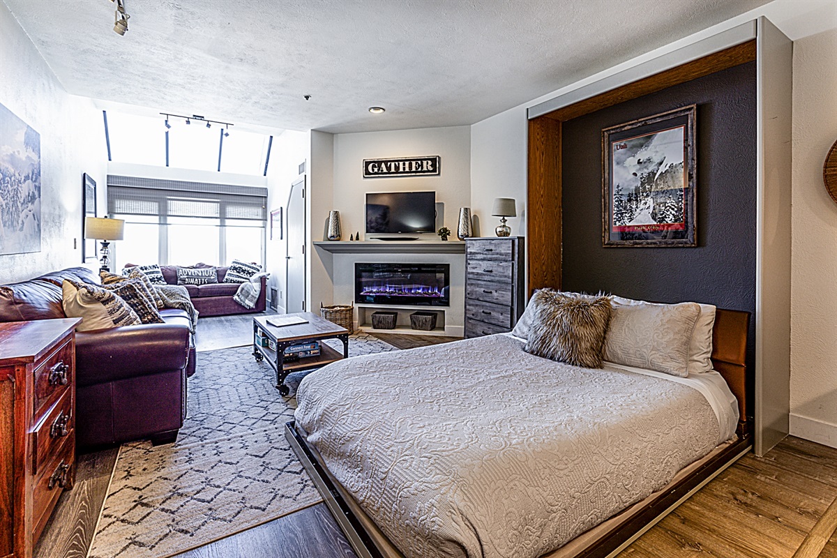 Murphy bed folds up and down with ease
