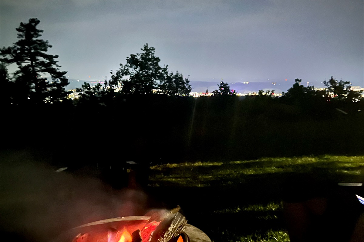 View from fire pit area