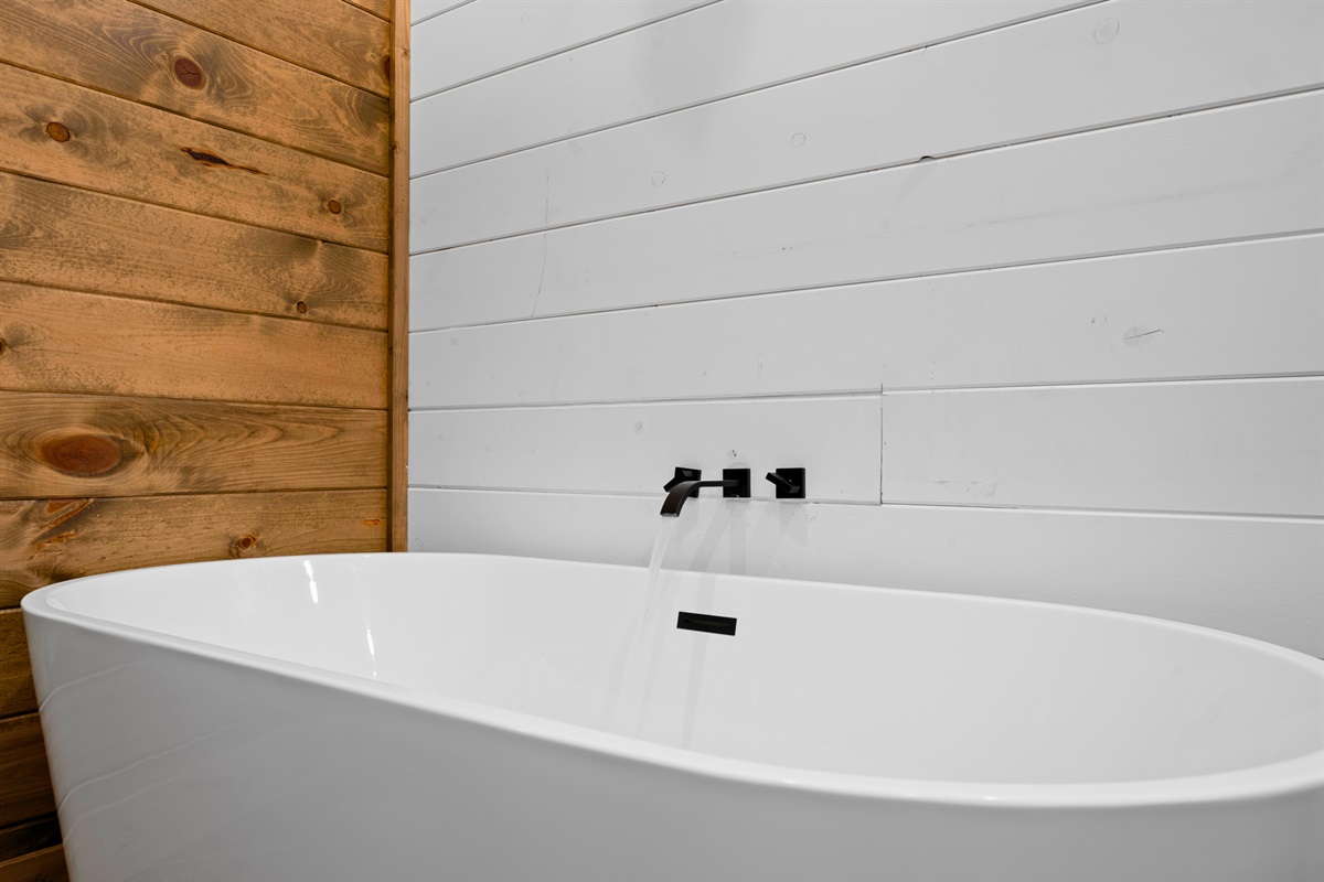 Soaking tub for the ultimate cabin relaxation.