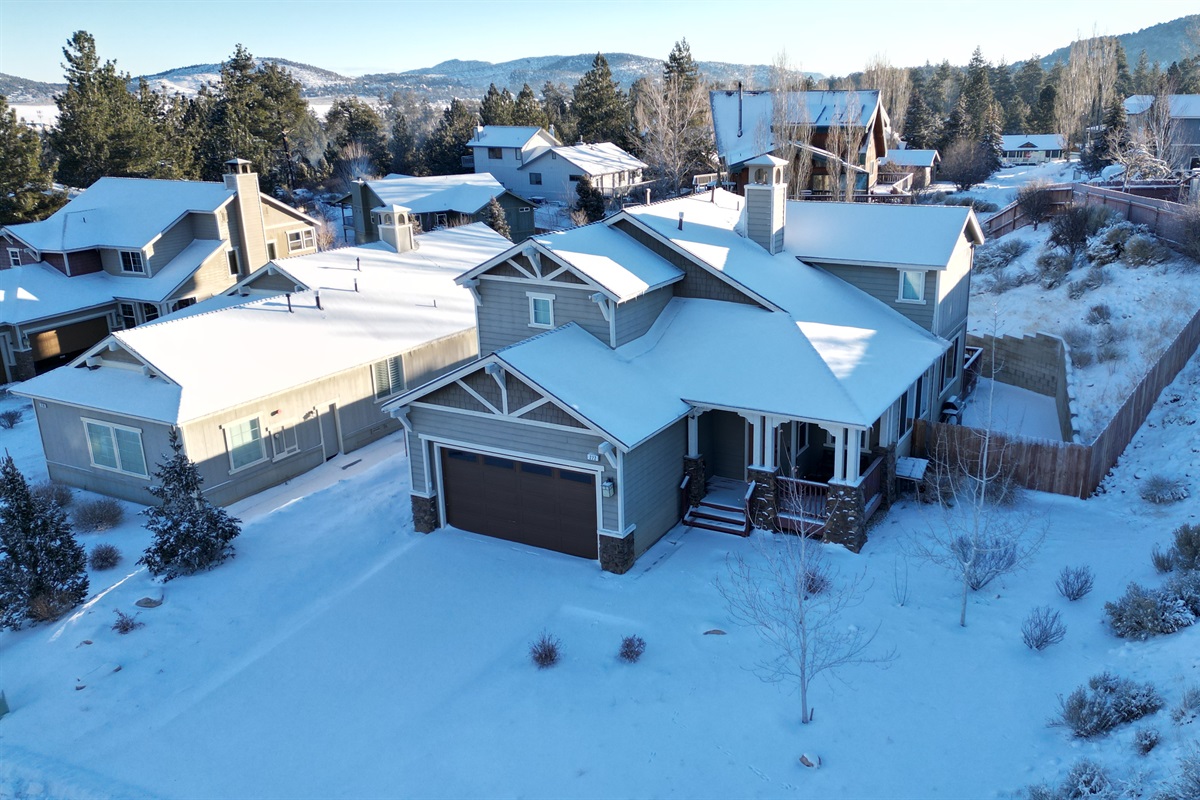 aerial view with snow