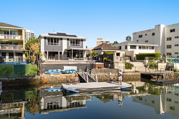 Peaceful river-front setting surrounded by luxury waterfront homes.