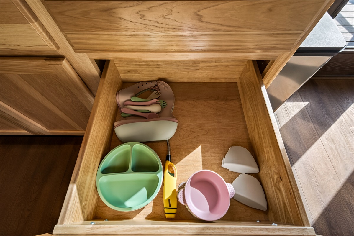 Children's Meal Necessities  - Silicone BPA free, suction cup plates & bowls, bibs, spoons and forks. Two High Chairs will compliment babies meal time perfectly. 