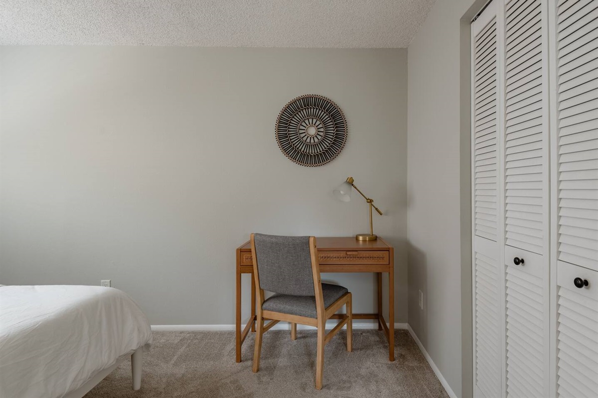 Work space in bedroom two