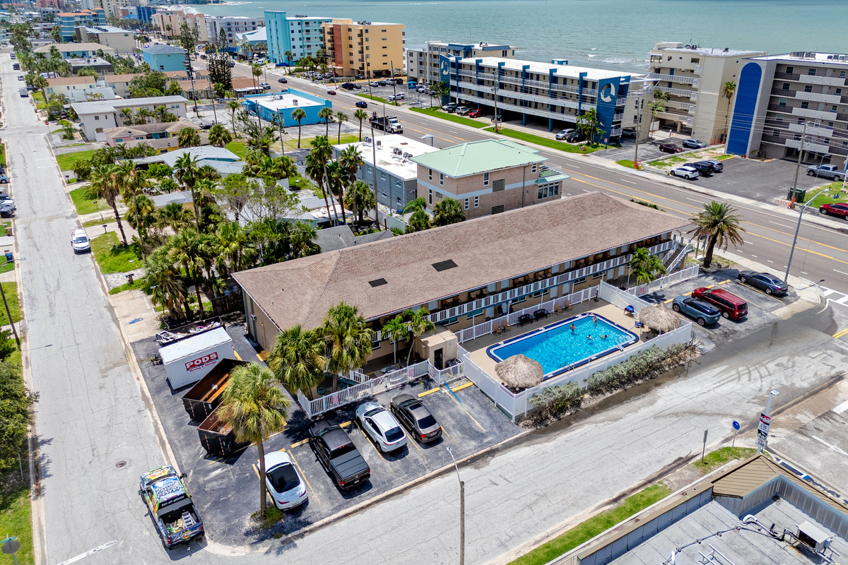 Right across the street from the sparkling gulf