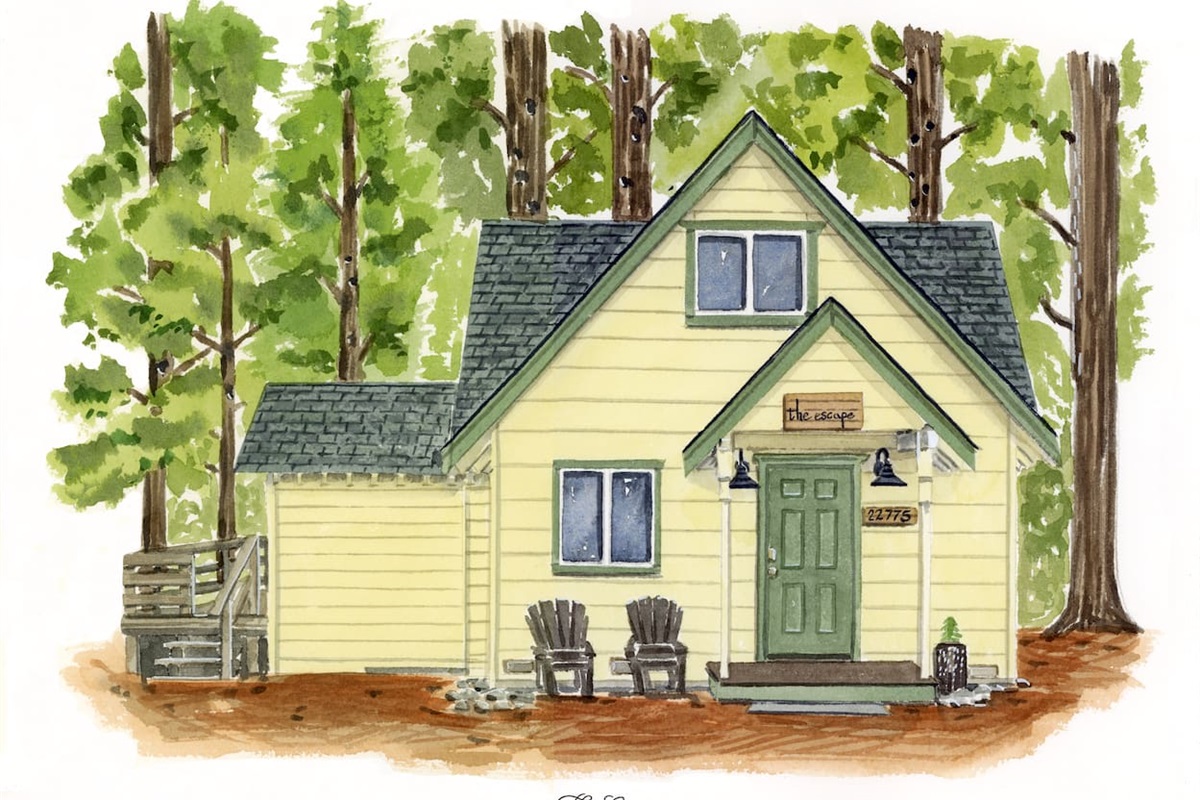 Artist's rendition of our modified A-Frame cabin.