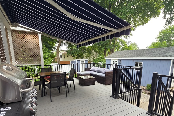 Motorized Remote Control Covered Awning for Your Comfort