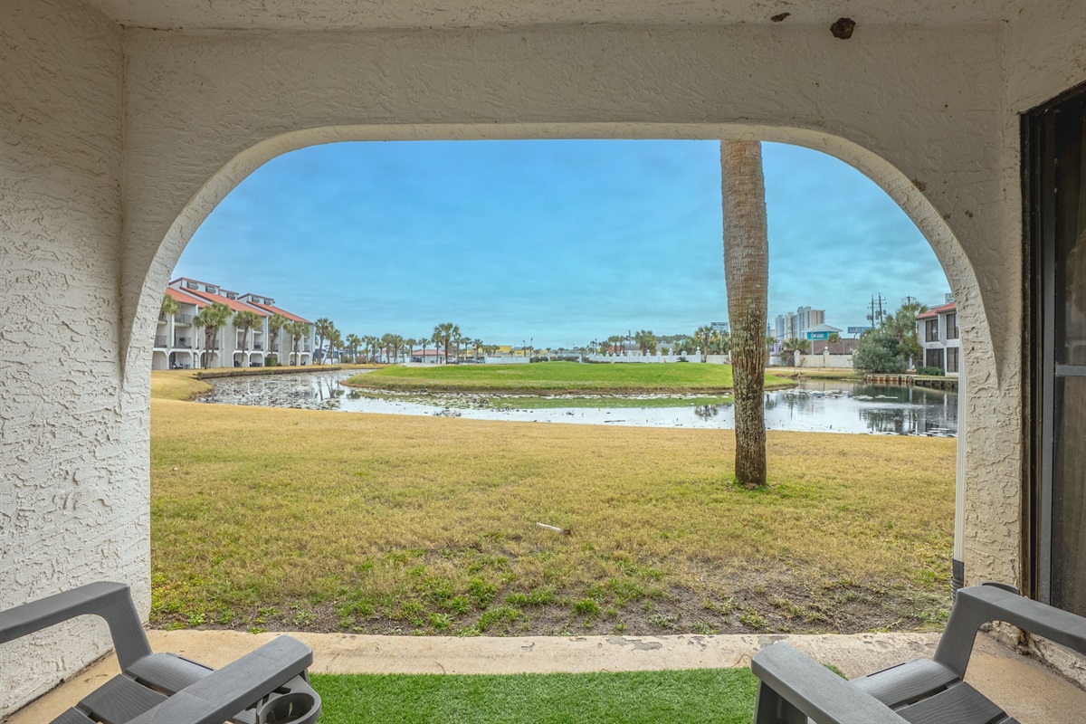 Ground floor patio overlooking the 8th hole