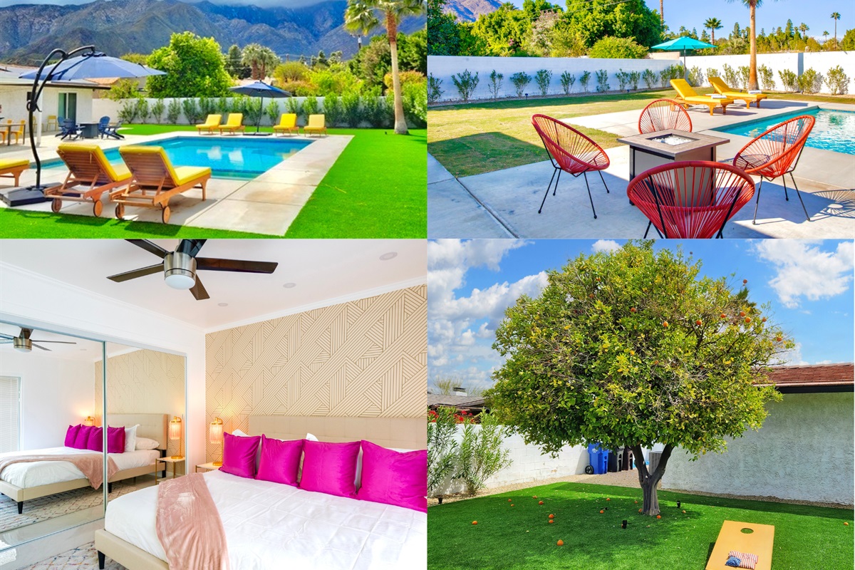 Step out onto the spacious patio, where the colorful lounge chairs and BBQ grill invite you to unwind by the fire pit with friends or family.