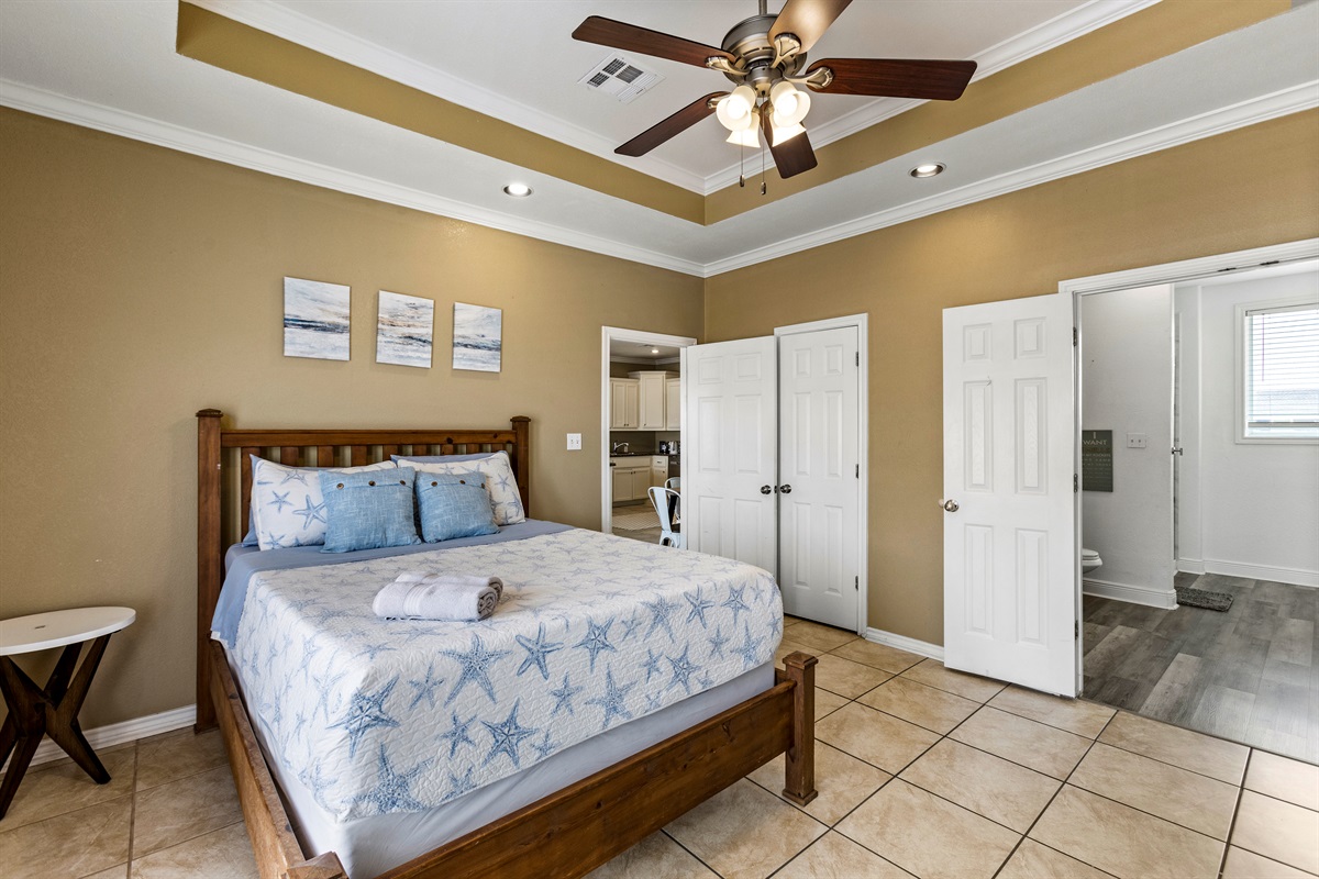 Relax on the memory foam master bed!