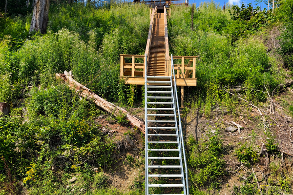 Stairs up to Casa Bella from water