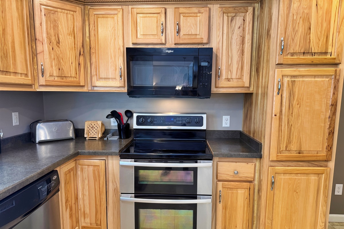 Kitchen with stainless steel appliances