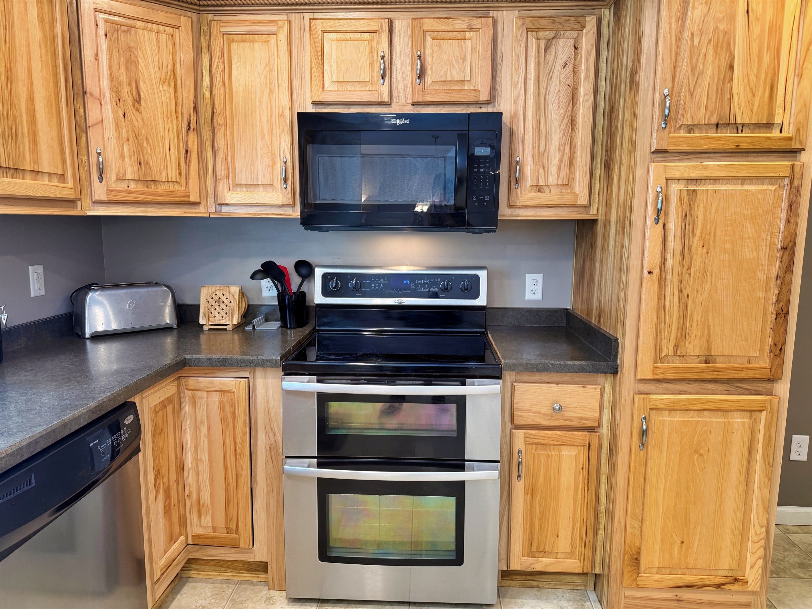 Kitchen with stainless steel appliances