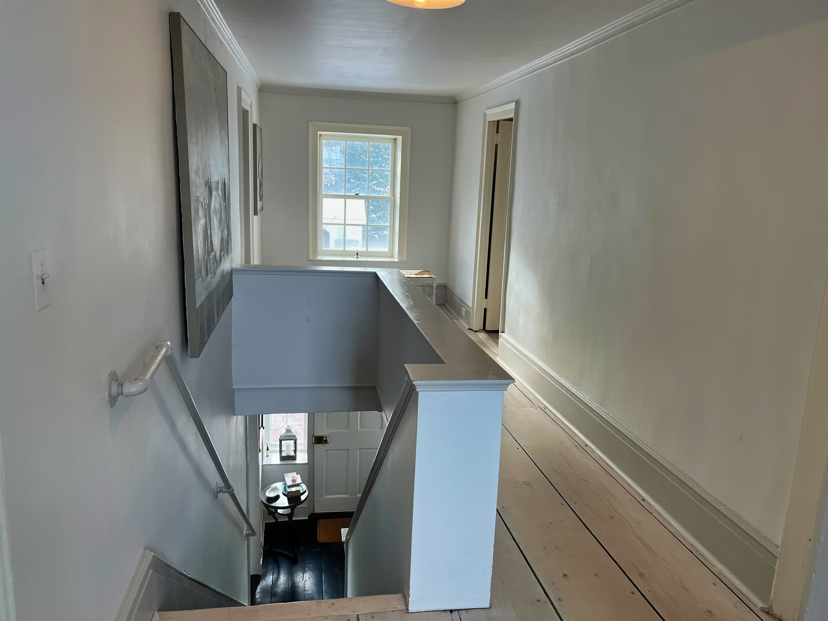 Hawk Field House - 2nd floor landing and a view  into the downstairs.