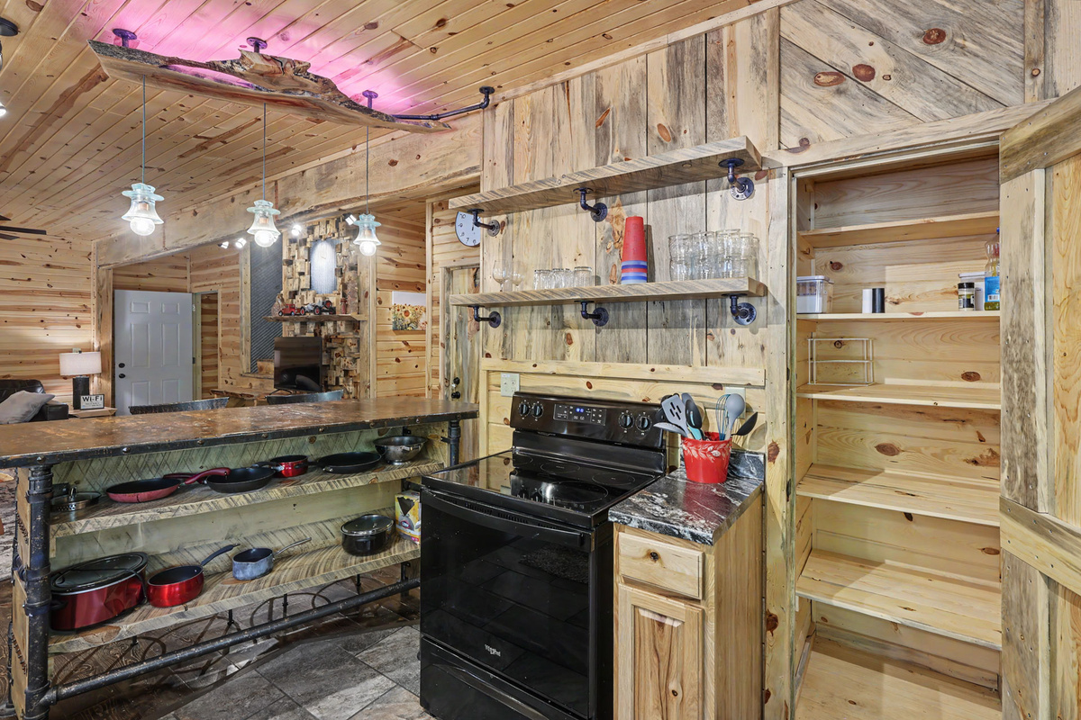Electric Range and Pantry