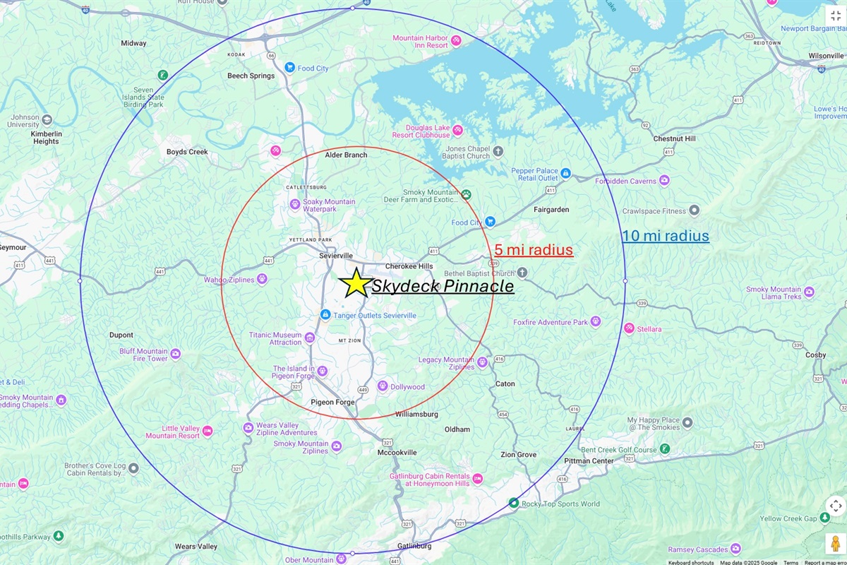 Plenty of things to do within a 5 mile (Dollywood, Island, Outlets) & 10 mile radius!