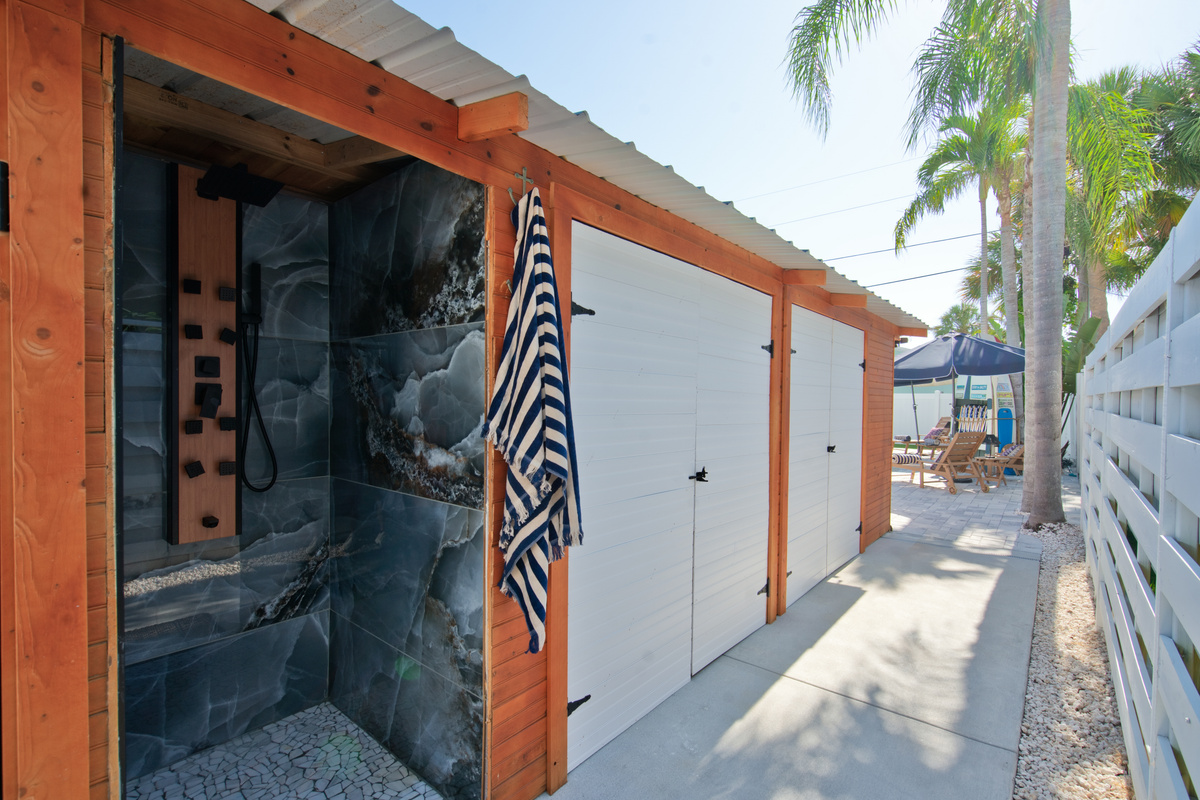 Outdoor hot water shower