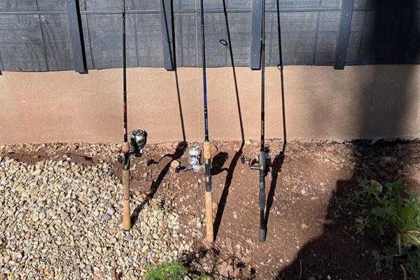 Fishing poles and tackle for guest to use. 