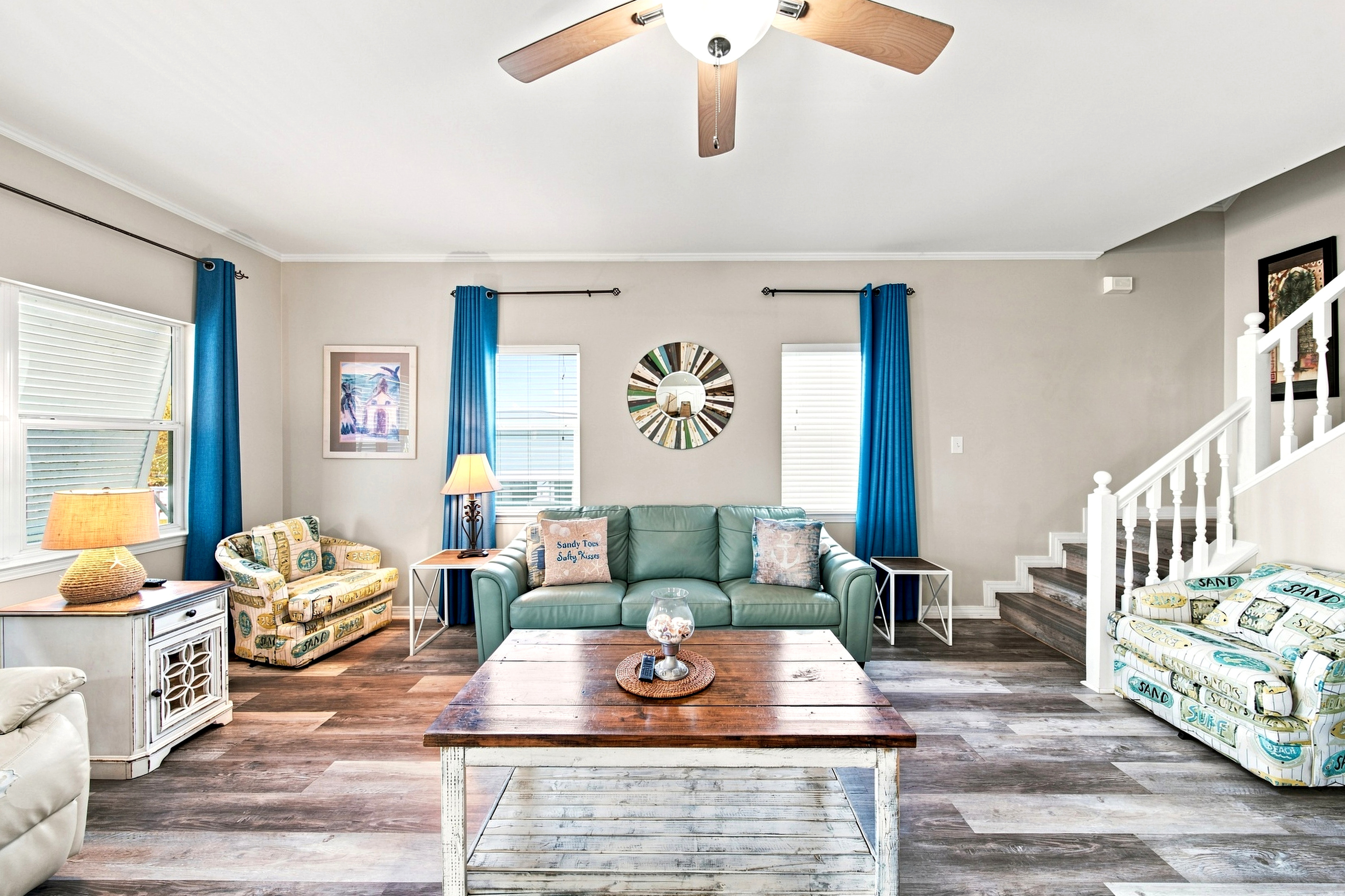Extra lounge space upstairs means everyone has room to spread out, whether it's movie night or a quiet reading nook.