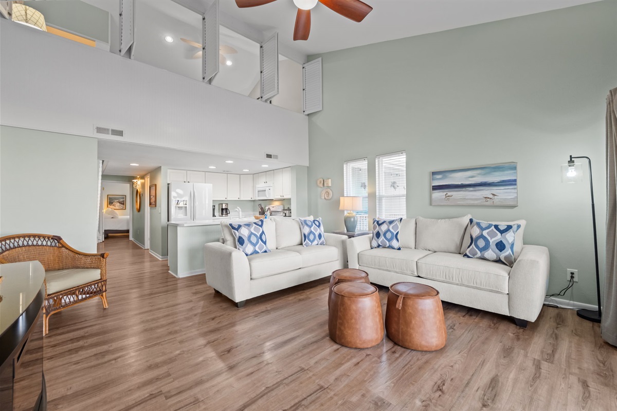 Loft overlook adds extra space and an open feel throughout the home
