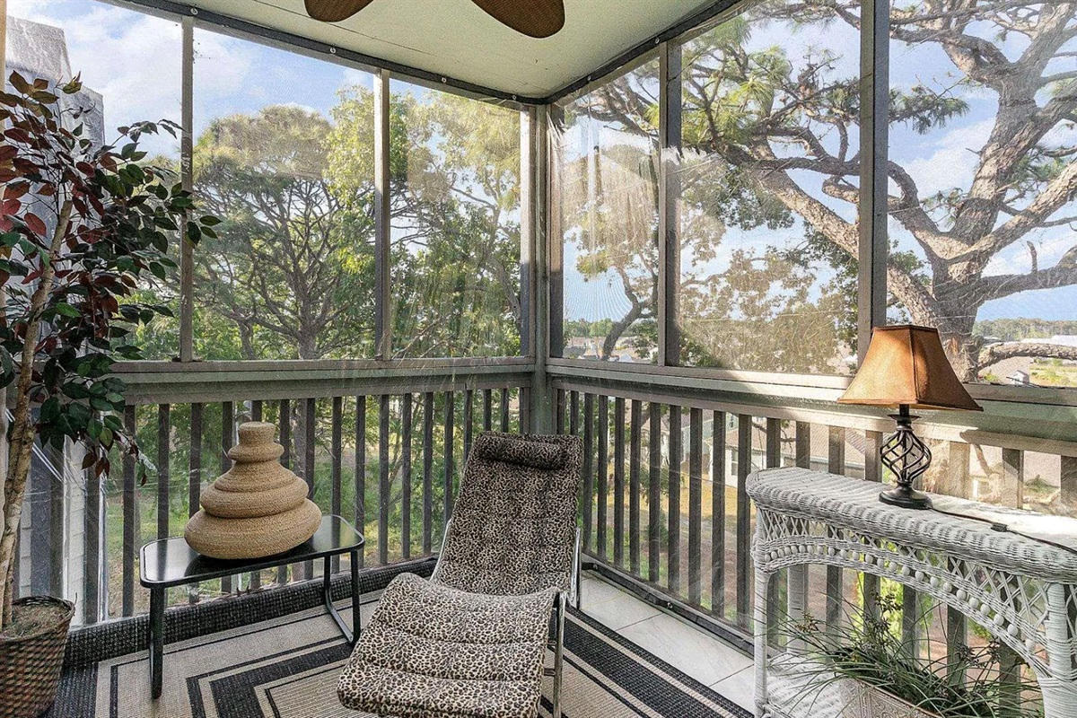 Screened in patio, just sit back and relax