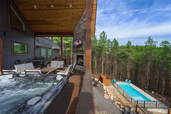 Soak above the trees while your private pool sparkles below