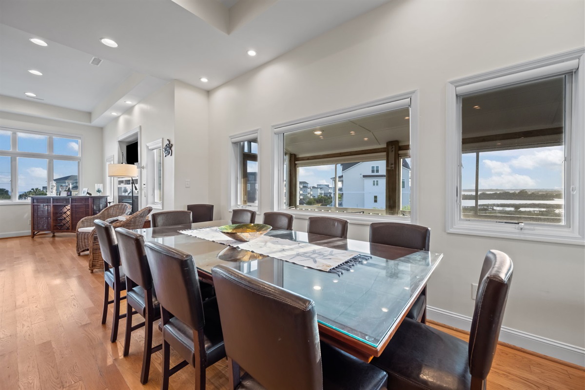 Dining area with beautiful natural light and views&mdash;ideal for shared meals and gatherings