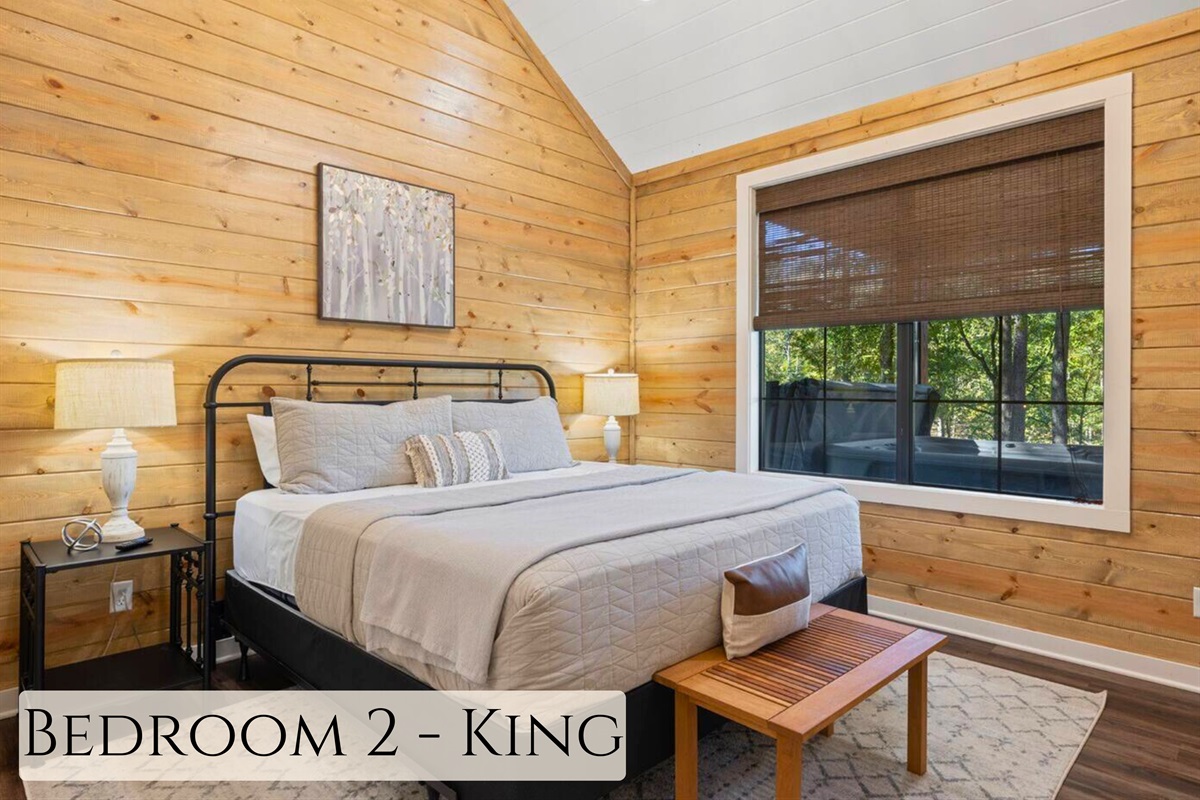 Escape to a peaceful night's sleep in a room that radiates warmth and comfort.