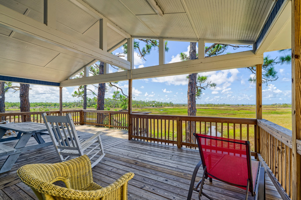 Spacious dock with seating and amazing views