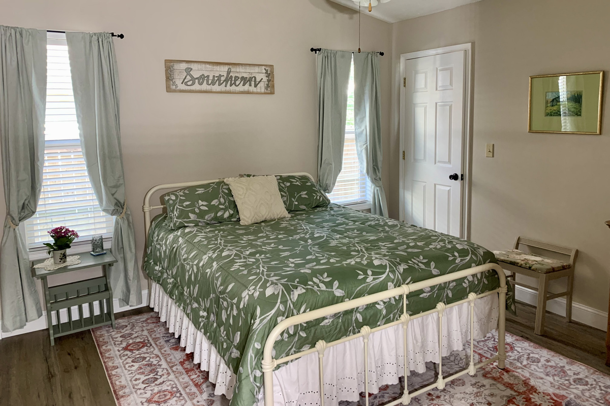 The morning sun can be your alarm, if you're inclined to be up and at 'em. Otherwise, the blinds and blackout curtains will let you wake up on your own schedule.