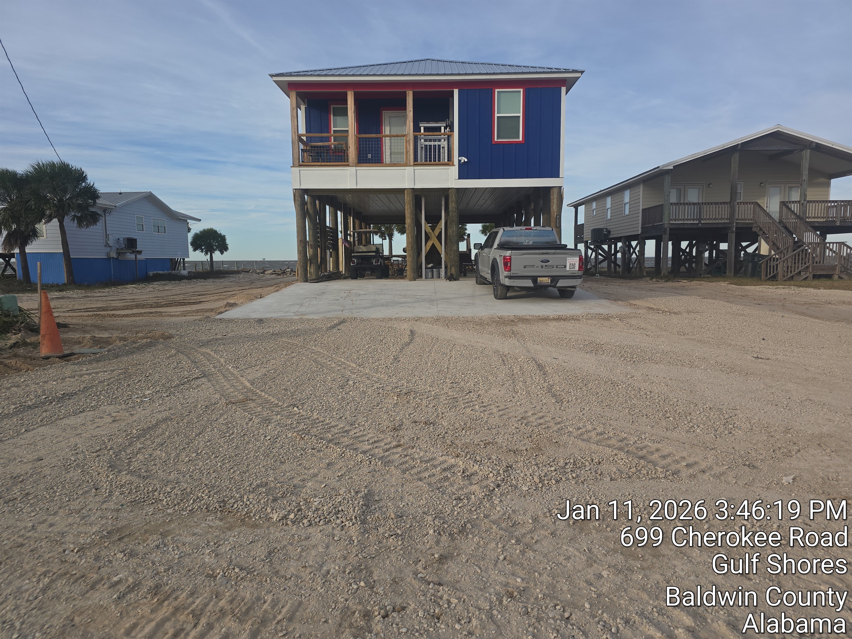 Driveway , parking for 4 + vehicles