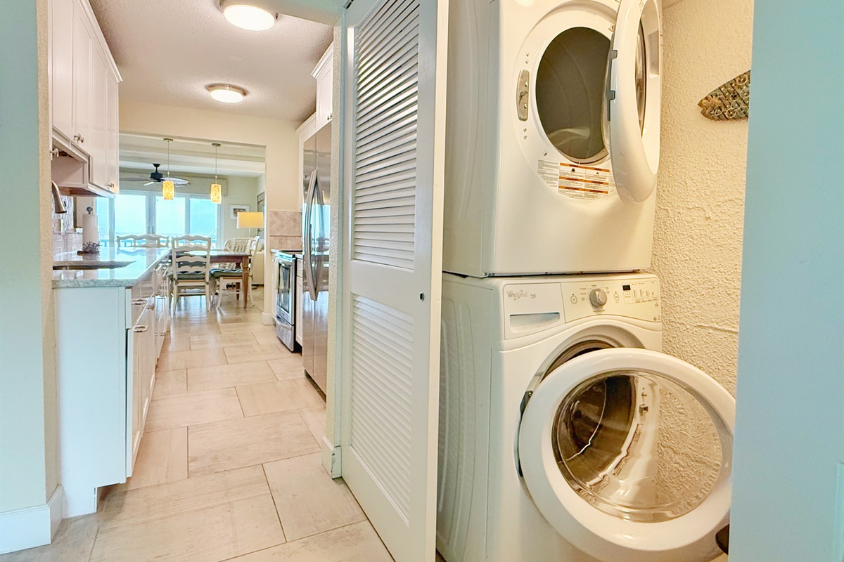 Laundry is located just off the kitchen.