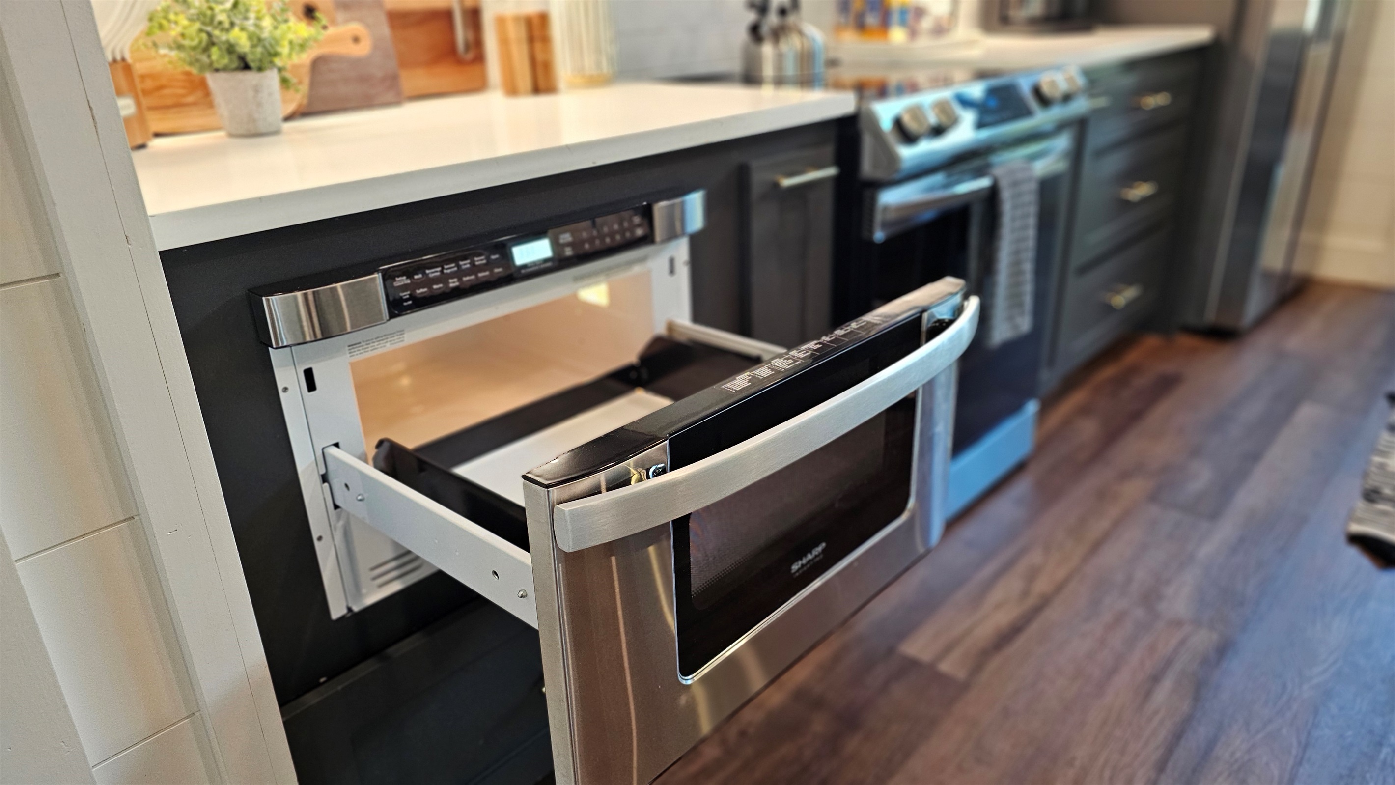 Cooking in style with a microwave oven drawer.